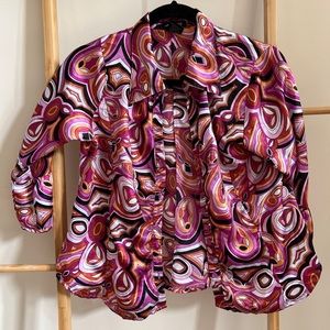 Funky vintage silky button up